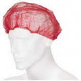 Polypropylene Pleated Bouffant Cap,24 in, Red, 1000/CT